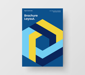 Bright mosaic shapes corporate cover illustration. Simple postcard A4 design vector layout.