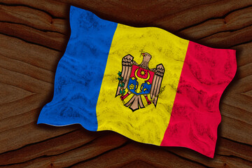 National flag  of Moldova. Background  with flag  of Moldova