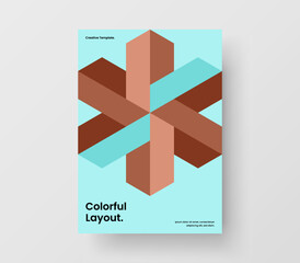 Vivid catalog cover A4 design vector layout. Colorful mosaic shapes annual report concept.