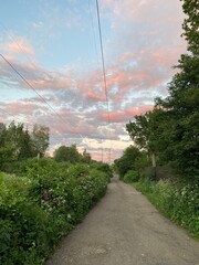 beautiful road into the sunset