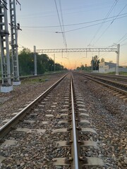 railroad tracks in the morning