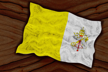 National flag  of Vatican City. Background  with flag  of Vatican City