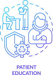 Patient education blue gradient concept icon. Illness awareness. Chronic disease management abstract idea thin line illustration. Isolated outline drawing. Myriad Pro-Bold font used
