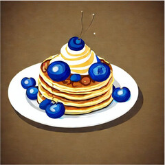 Eierkuchen mit Blaubeeren