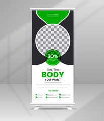 Body Fitness Gym Roll up Banner Standee for Gym Business