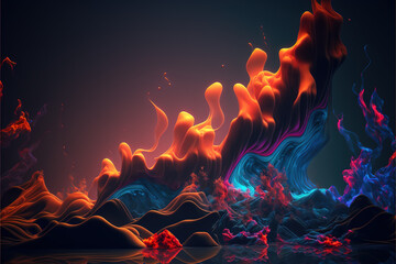 Fototapeta na wymiar Multicolored smoke colors on a black isolated background. Background of smoke vape - generated by Generative AI
