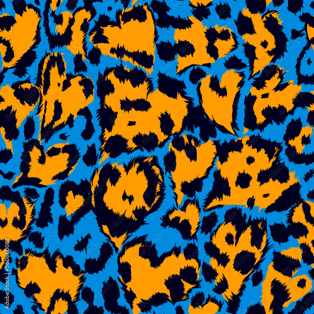 Poster leopard pattern. seamless print. abstract repeating pattern heart leopard skin imitation can. valent