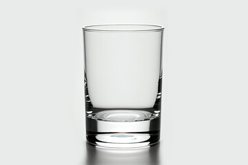 Empty glass for water, juice or milk on white isolated background.
