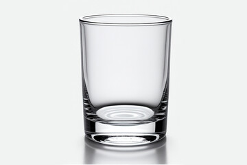Empty glass for water, juice or milk on white isolated background.