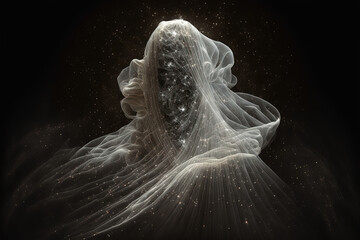 Mystical and ethereal floating veil, fantasy, Generative AI - obrazy, fototapety, plakaty
