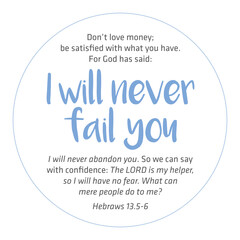 I will never fail you