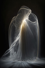 Mystical and ethereal floating veil, fantasy, Generative AI