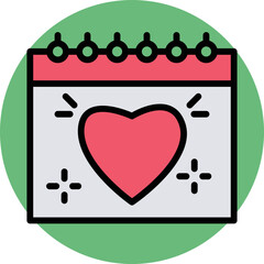Heart calendar Vector Icon

