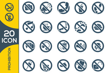 PROHIBITION ICON SET DESIGN