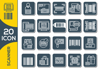 Fototapeta premium SCANNER ICON SET DESIGN