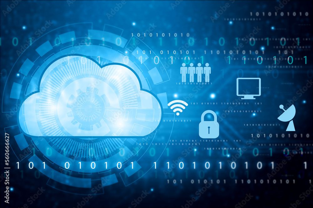 Poster cloud computing concept. internet technology concept background. 3d illustration.