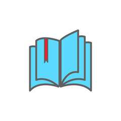 book,icon,color, design ,flat, style,trendy collection,template