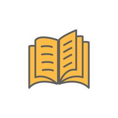 book,icon,color, design ,flat, style,trendy collection,template