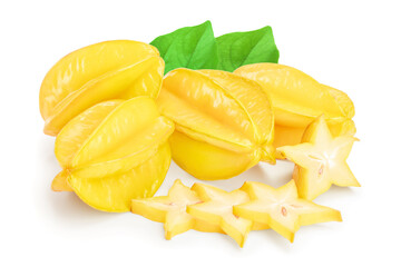 Carambola or star-fruit isolated on white background