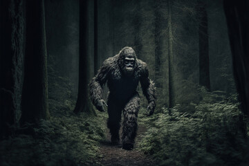 Fototapeta premium Bigfoot sasquatch. Generative AI
