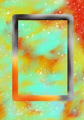 colorful abstract painting with colored squares