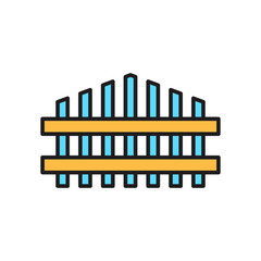 fence,icon, color, design,flat, style,trendy collection,template