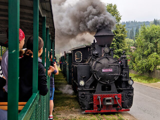 Fototapeta na wymiar old steam train Bucovina
