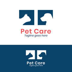 Pet care logo template. Veterinary clinic, hospital logo