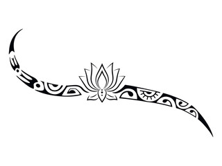 Tattoo Maori design. Ethnic decorative oriental ornament. Art tribal tattoo. Vector sketch of a tattoo Maori.