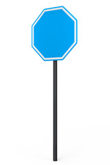 Road traffic signs on pole isolated on white background.