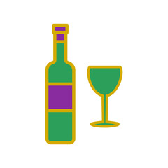 glass and bottles,icon, color, design,flat, style,trendy collection,template