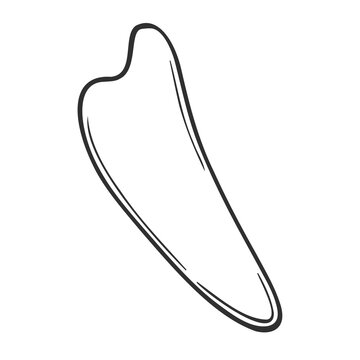 recommend clip art: Gua Sha massage tool. Jade massage scraper. Vector doodle hand drawn illustration