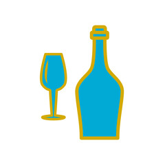 glass and bottles,icon, color, design,flat, style,trendy collection,template