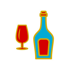 glass and bottles,icon, color, design,flat, style,trendy collection,template