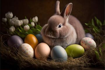 Easter bunny and Easter Eggs