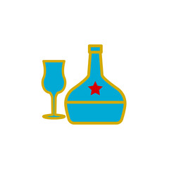 glass and bottles,icon, color, design,flat, style,trendy collection,template