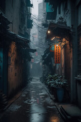 Fototapeta premium Jhuggi Jhopri urban alley 