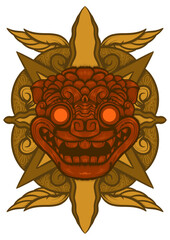 illustration head tiger with engraving ornament nice for emblem or t-shirts design