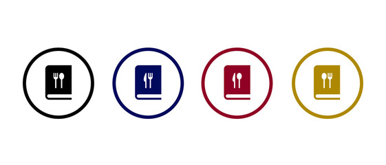 Recipe book icon symbol design. Kitchen collection in flat style concept.