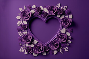 Obraz na płótnie Canvas Valentine's day decoration on a purple background