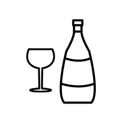 glass and bottles,icon, line, design,flat, style,trendy collection,template