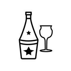 glass and bottles,icon, line, design,flat, style,trendy collection,template