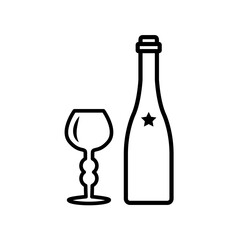 glass and bottles,icon, line, design,flat, style,trendy collection,template