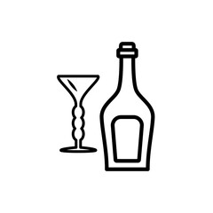 glass and bottles,icon, line, design,flat, style,trendy collection,template
