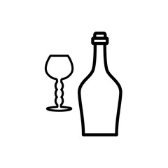 glass and bottles,icon, line, design,flat, style,trendy collection,template