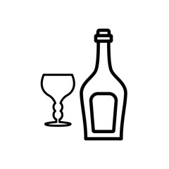 glass and bottles,icon, line, design,flat, style,trendy collection,template