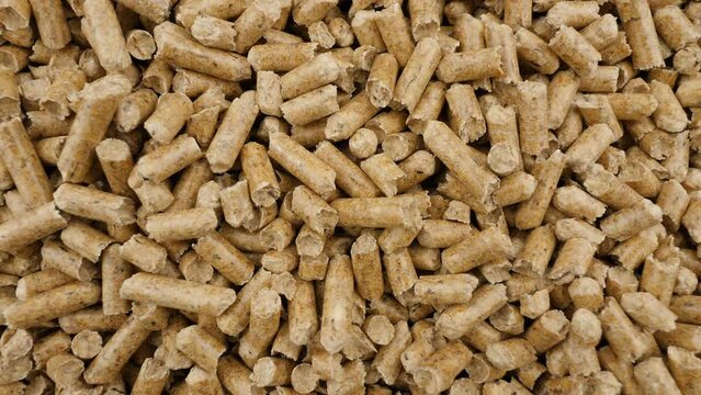 Pellet fuel. Compressed wood sawdust. Combustible organic material.
