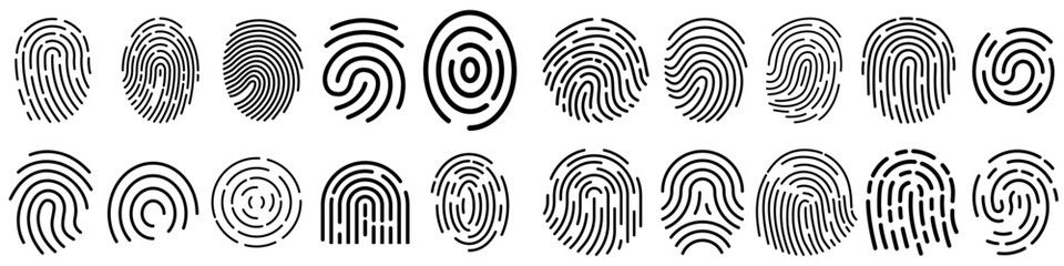 Fingerprint icon vector set. Password illustration sign collection. Security symbol or logo.