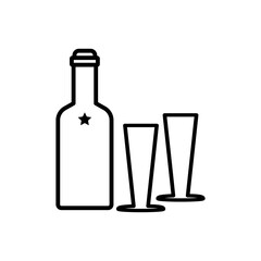 glass and bottles,icon,line, design,flat, style,trendy collection,template