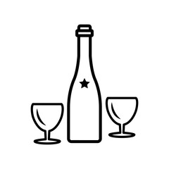 glass and bottles,icon,line, design,flat, style,trendy collection,template